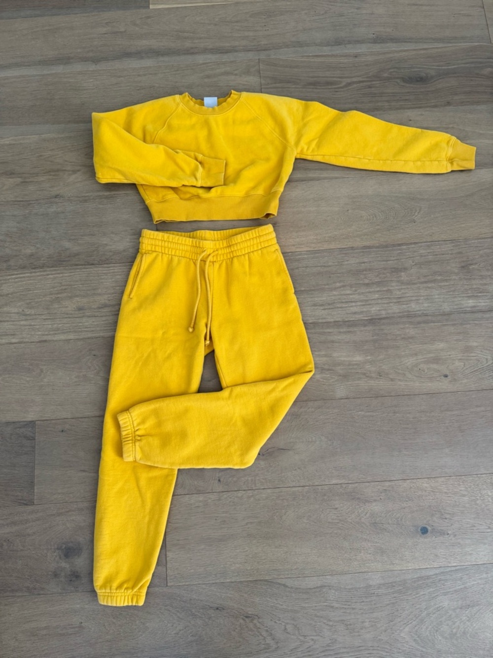 Aritzia TNA cozy yellow sweatsuit